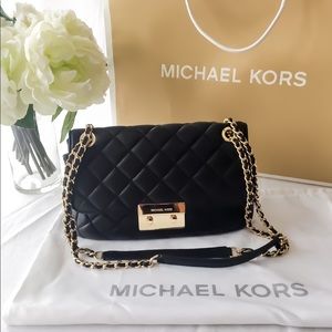 Michael Kors Black Quilted Sloan Leather Handbag!
